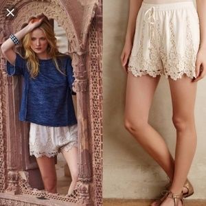 Anthropologie Filigree Lace Shorts